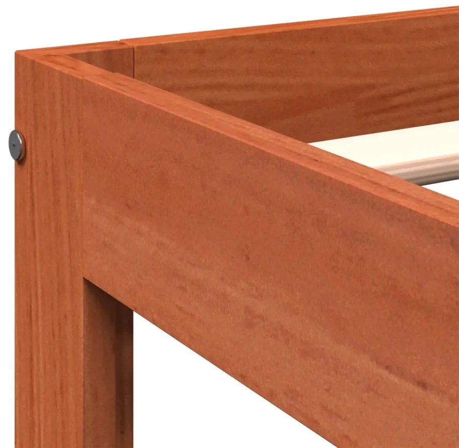 Cama sem colchão 75x190 cm madeira de pinho maciça castanho-mel
