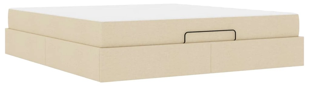 vidaXL Estrutura de cama com colchão com colchão 2 pcs Creme tecido
