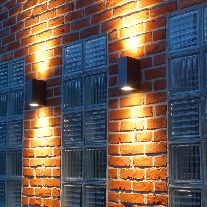 Conjunto de 4 Apliques Cinza Escuro 2 Luzes IP44 - Baleno