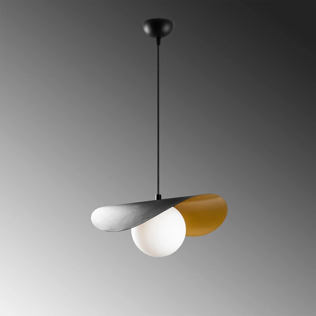 Candeeiro de Teto Vatoz – Preto e Branco – 32 x 38 cm