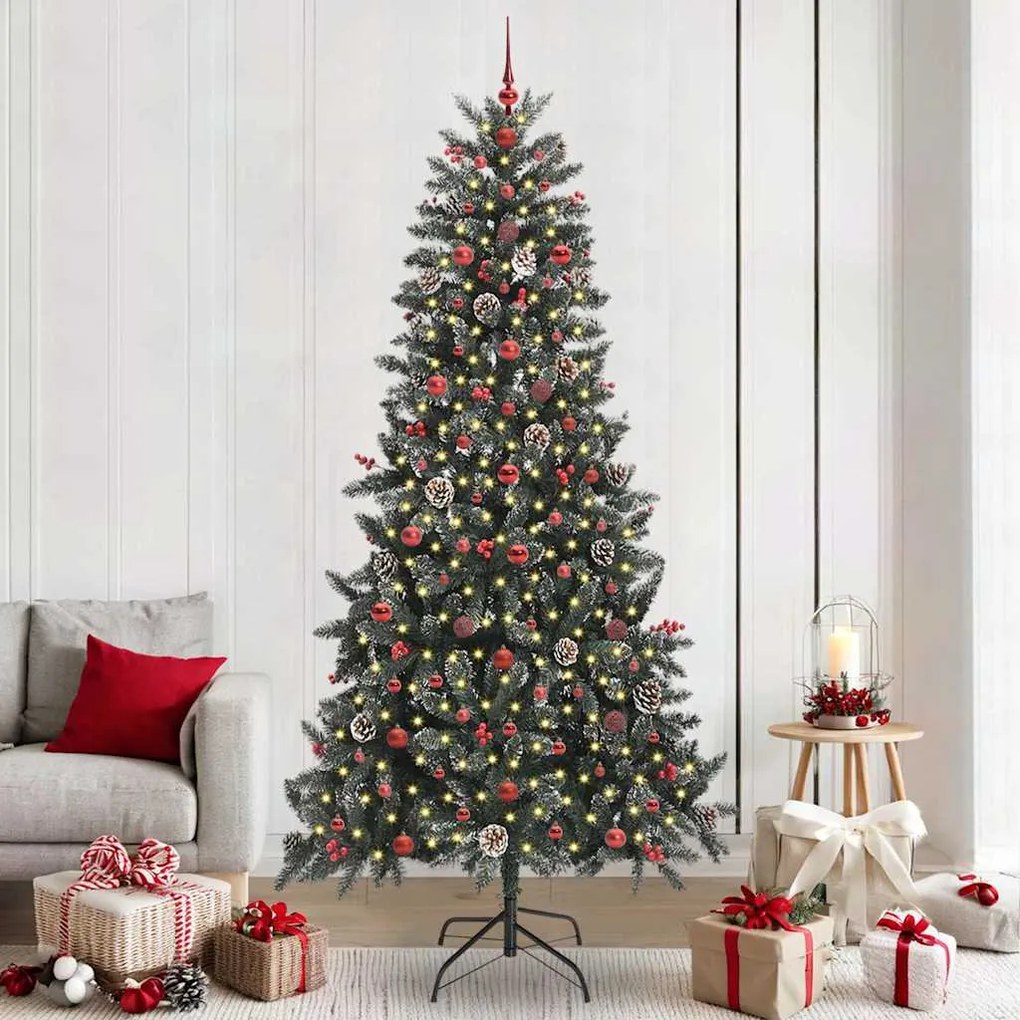 vidaXL Árvore de Natal Artificial Verde 240 cm PVC, Plástico e Aço