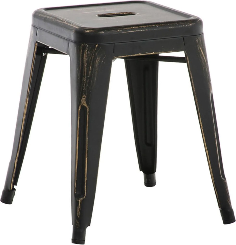 Banco Armin em metal 46 x 40 x 40 cm Preto + Dourado