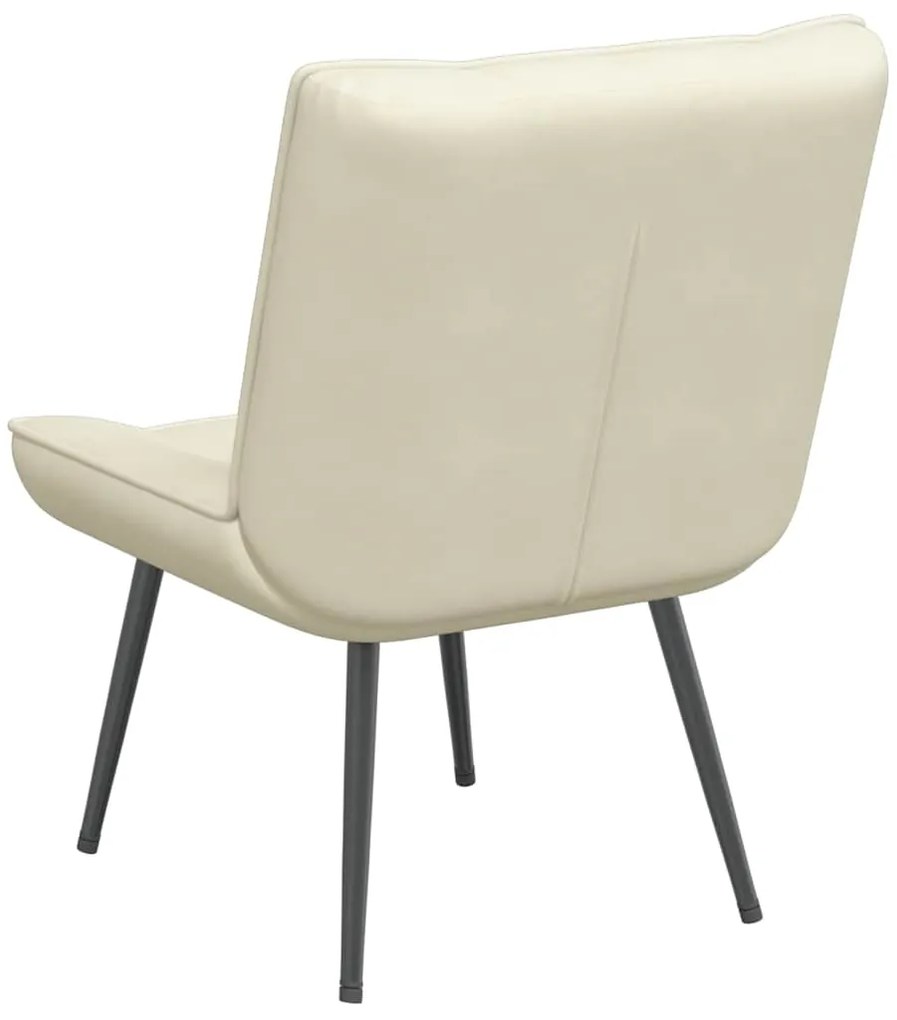 Cadeira de relaxamento creme 64x74x84 cm veludo
