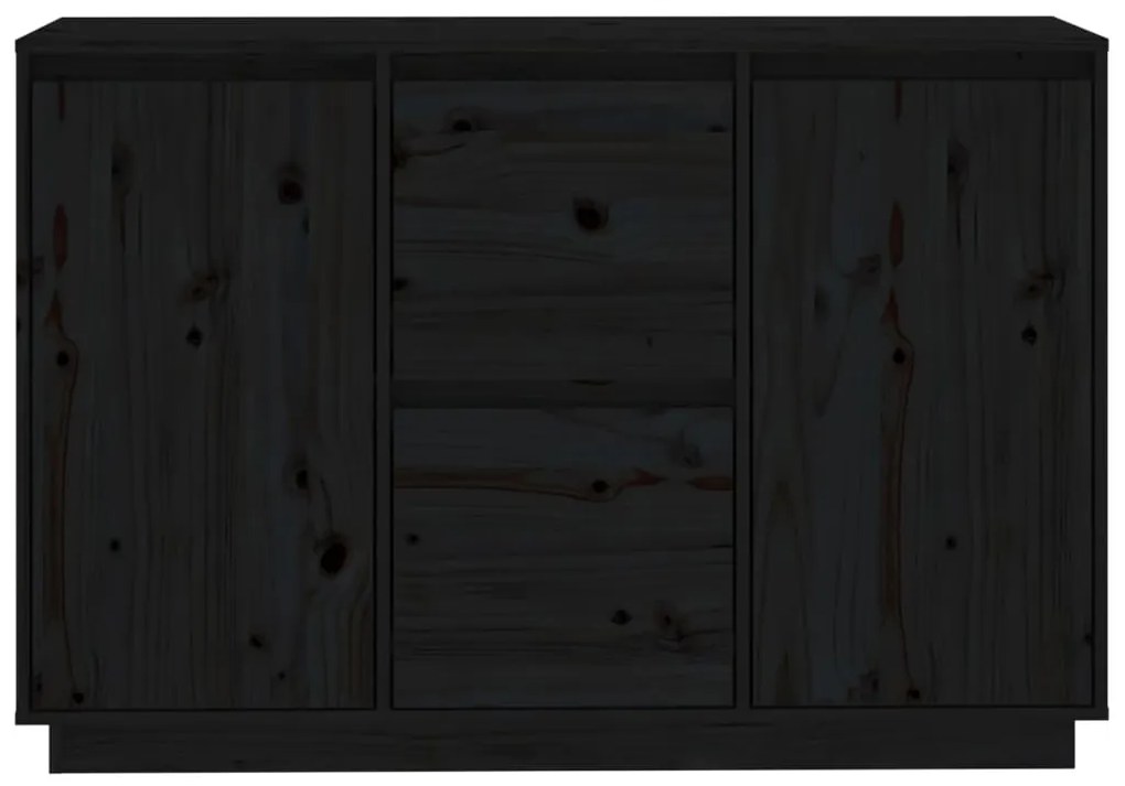 Aparador 111x34x75 cm madeira de pinho maciça preto