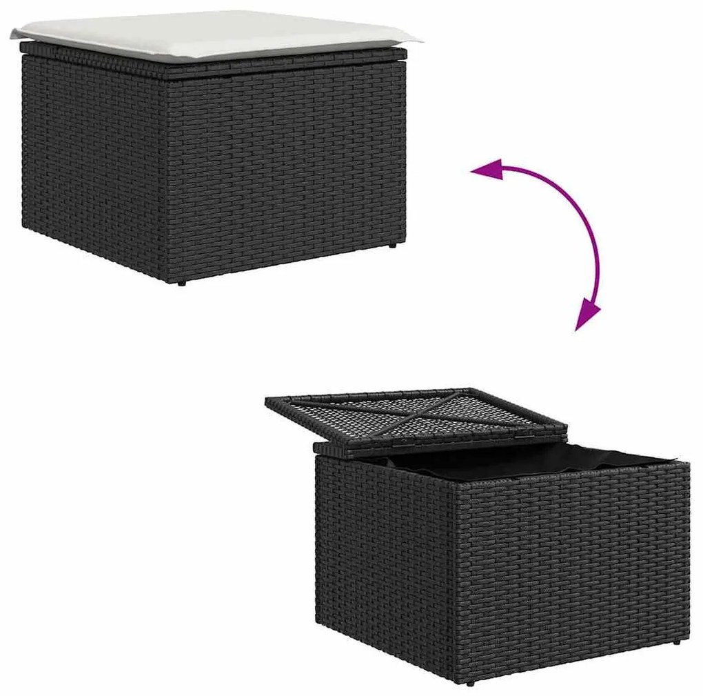 Conjunto de Sofá de Jardim vidaXL de 6 Peças com Almofadas em Polirata