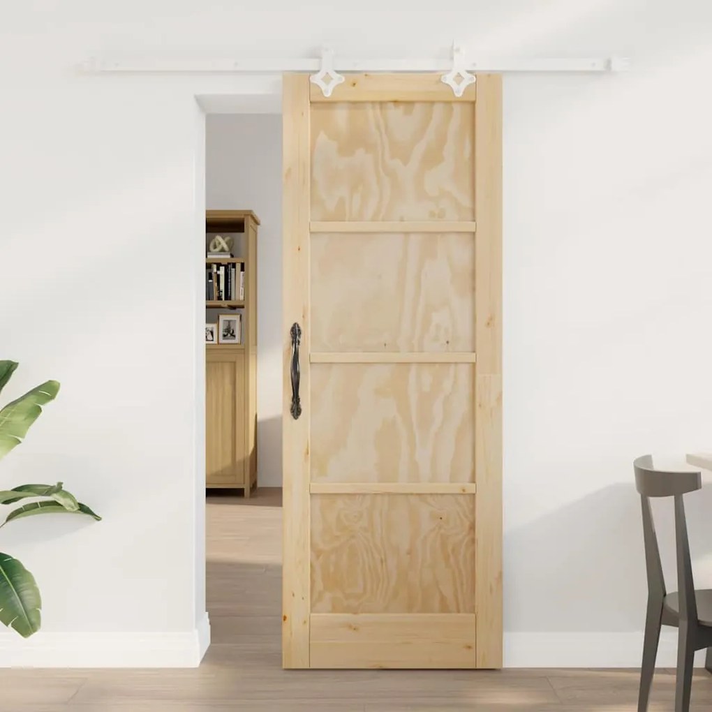 Porta Deslizante vidaXL com Conjunto de Ferragens 73.5x198.5 cm Madeir