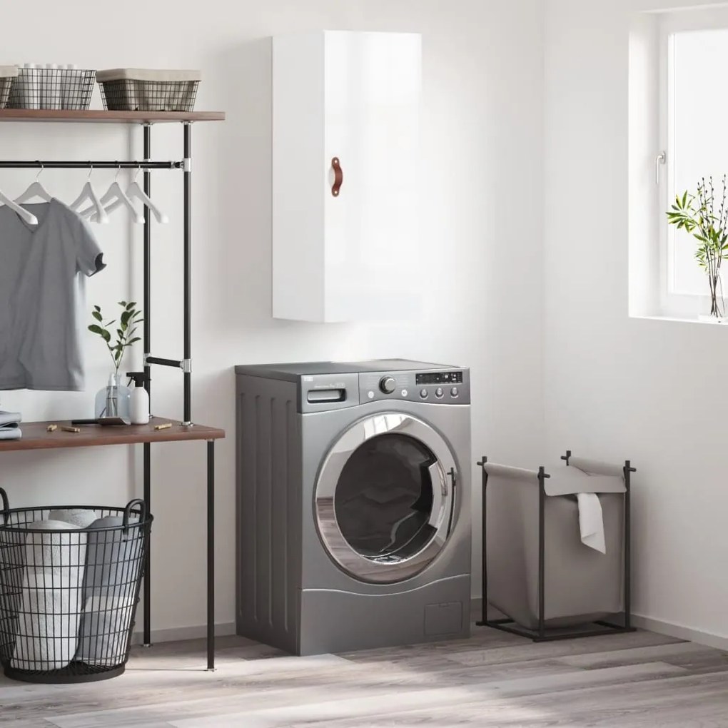 828830 vidaXL Armário de parede 34,5x34x90 cm branco brilhante