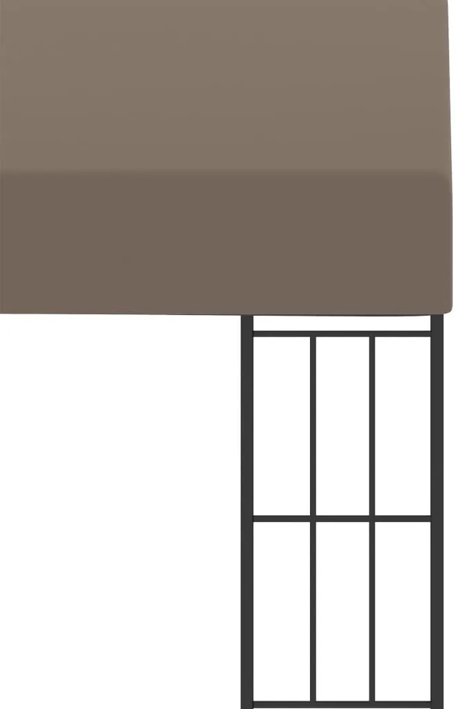 Gazebo de montagem na parede 6x3 m tecido cinzento-acastanhado