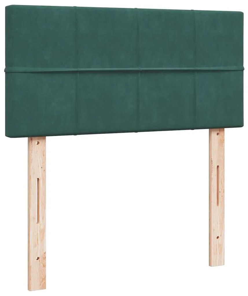 Estrutura de cama otomana colchão 90x200 cm veludo verde escuro