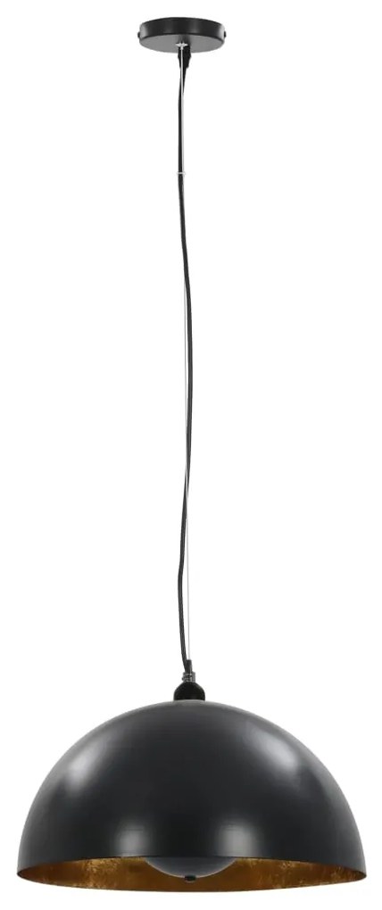 Candeeiros de teto 2 pcs semiesférico 40 cm E27 preto e dourado