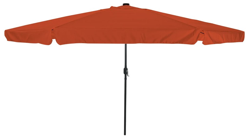 Parasol de Jardim vidaXL com Luzes LED ø395x245 cm Terracota