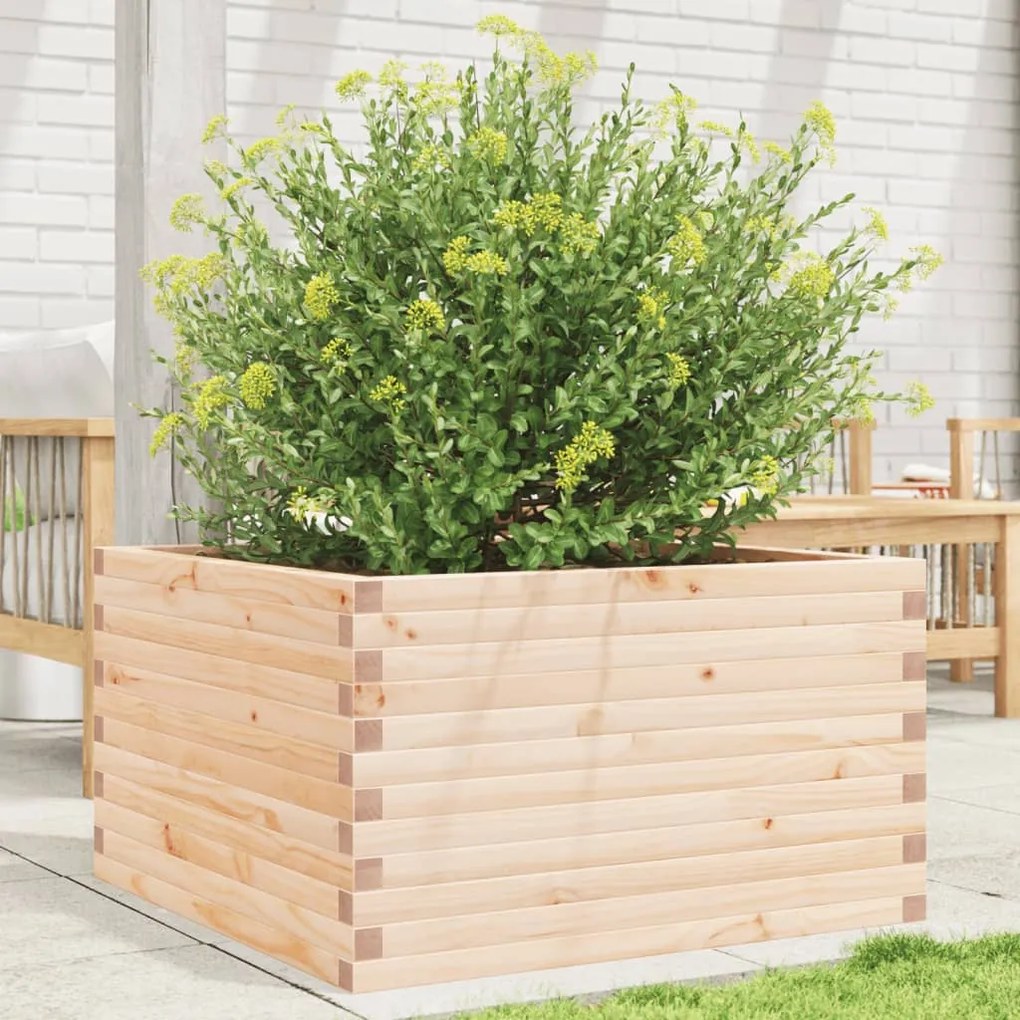 vidaXL Vaso/floreira de jardim 80x80x45,5 cm madeira de pinho maciça