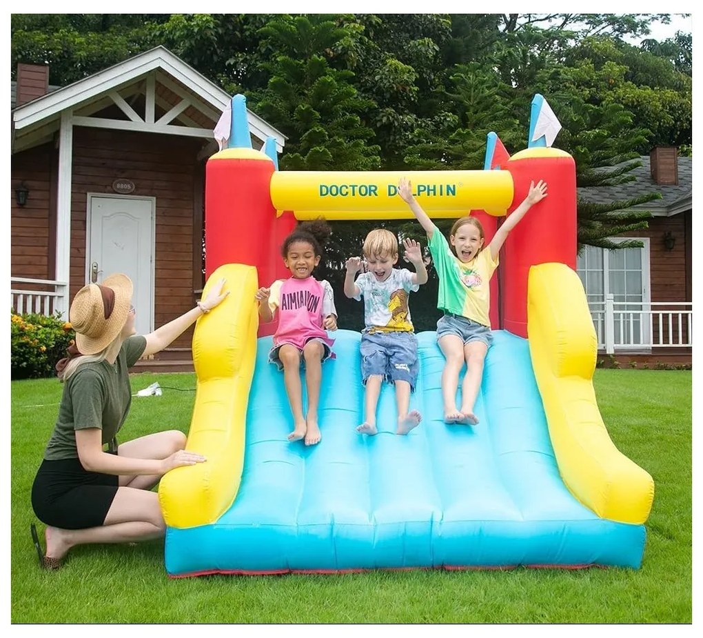 Castelo insuflável para crianças DOLPHIN Multicolorido (inclui ventilador)
