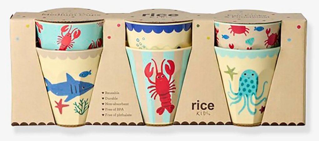 Copos BLUE OCEAN conjunto de 6 250 ml para crianças rice multicolor