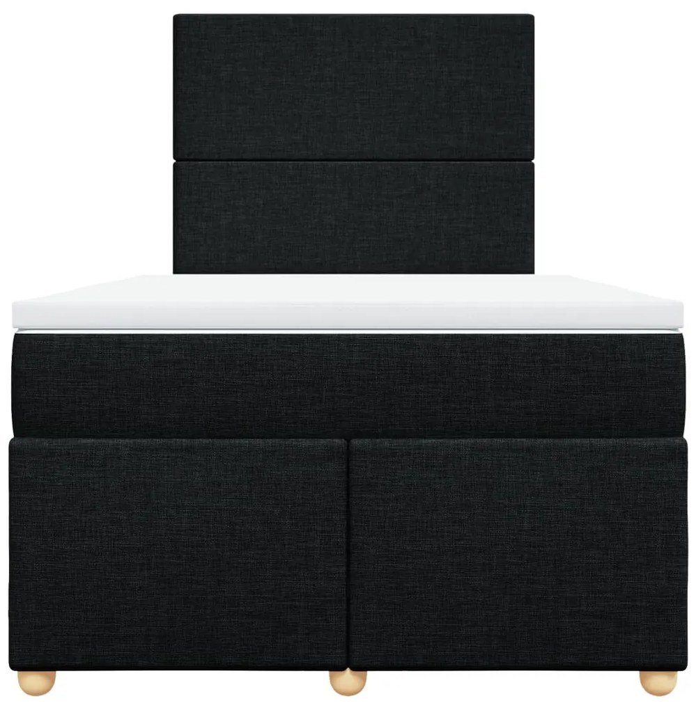 Cama com molas/colchão 120x200 cm tecido preto