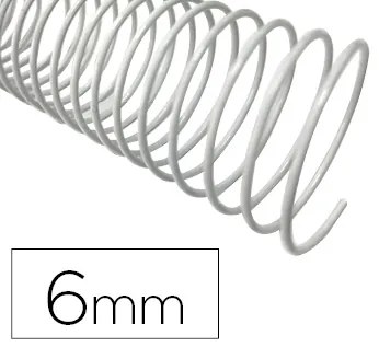 Espiral Q-Connect Metálica Branco 64 5:1 6 mm 1 mm Caixa de 200 Unidades