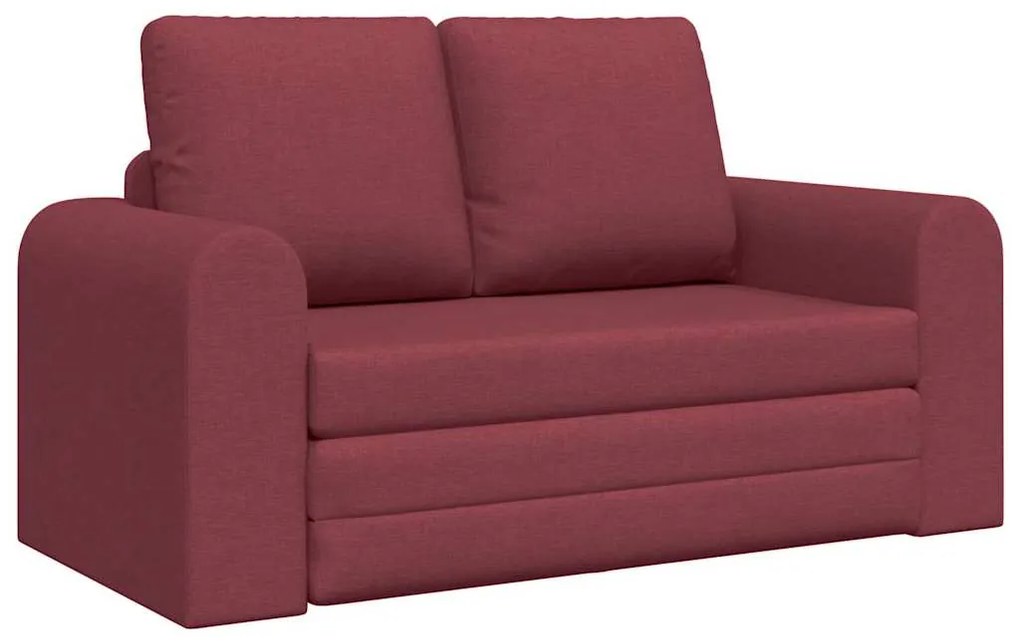 Sofá Cama de Chão 2-em-1 Vermelho Vinho 148x71x83 cm Tecido