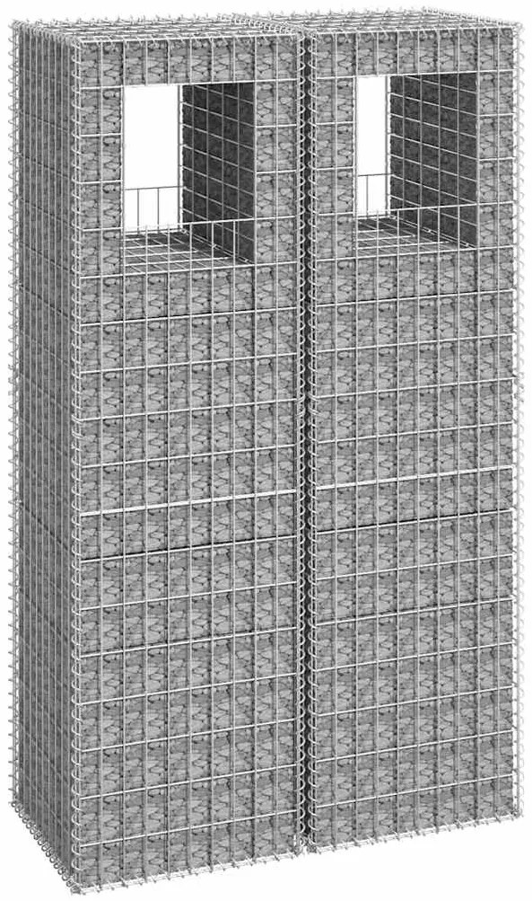 Postes/cestos gabião 2 pcs 50x50x180 cm ferro