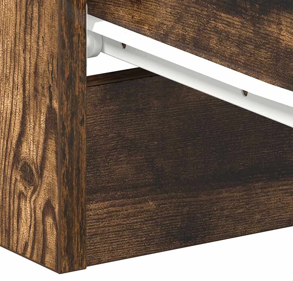 Mesa de cabeceira 2 pcs 38x35x56 cm madeira cor carvalho fumado