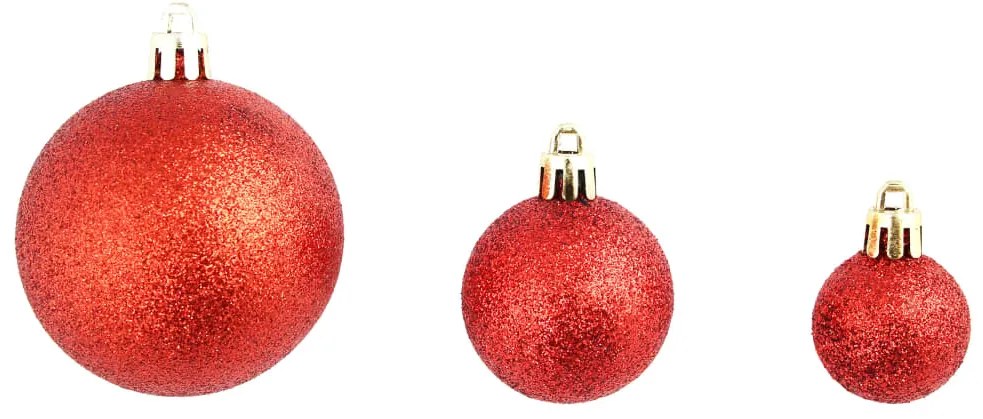 Conjunto de bolas de natal 100 pcs 3/4/6 cm vermelho
