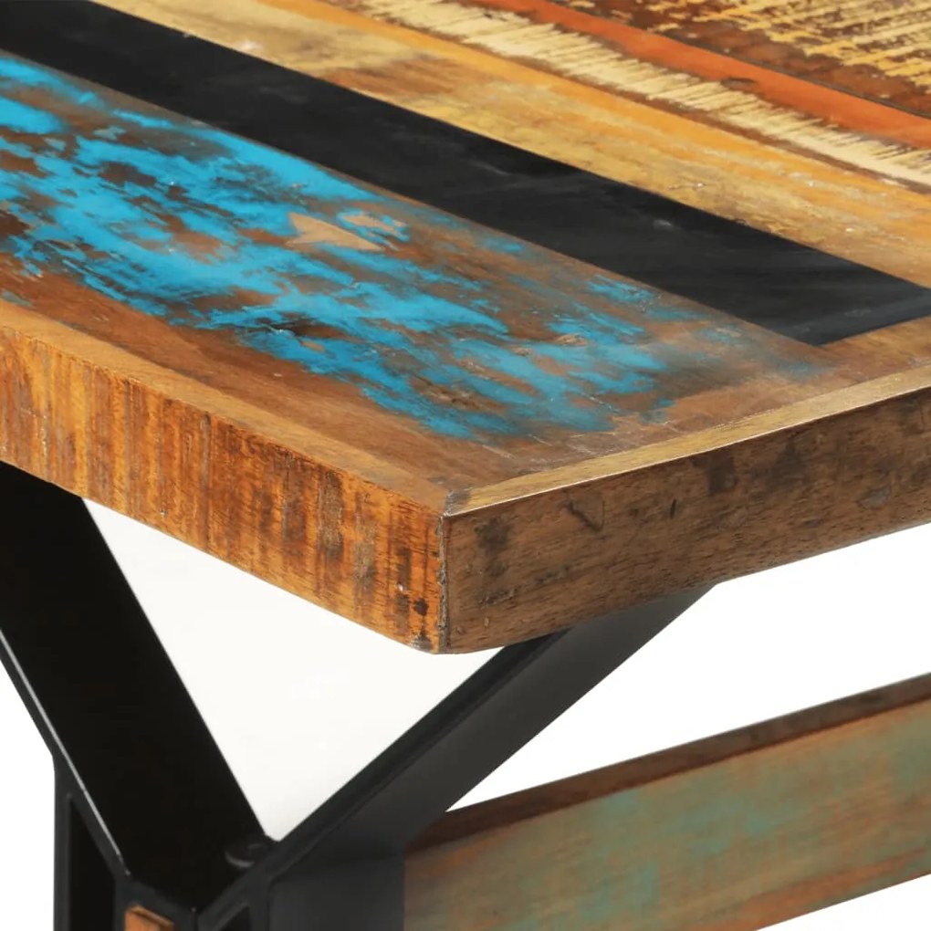 Mesa de jantar 180x90x73 cm madeira recuperada maciça