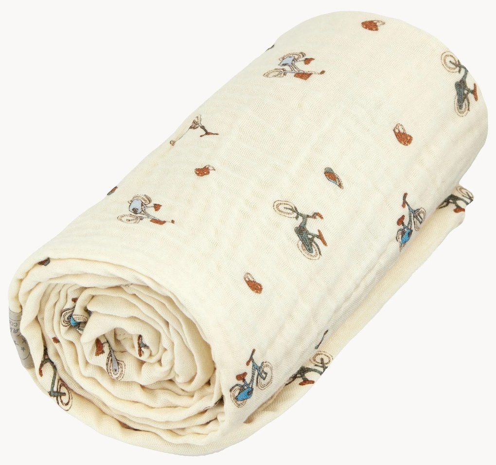 Manta para bebé em algodão orgânico Bicycles