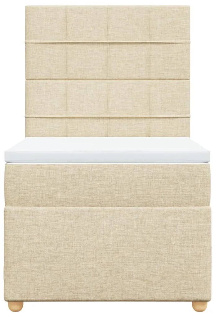 Cama com molas/colchão 90x190 cm tecido cor creme