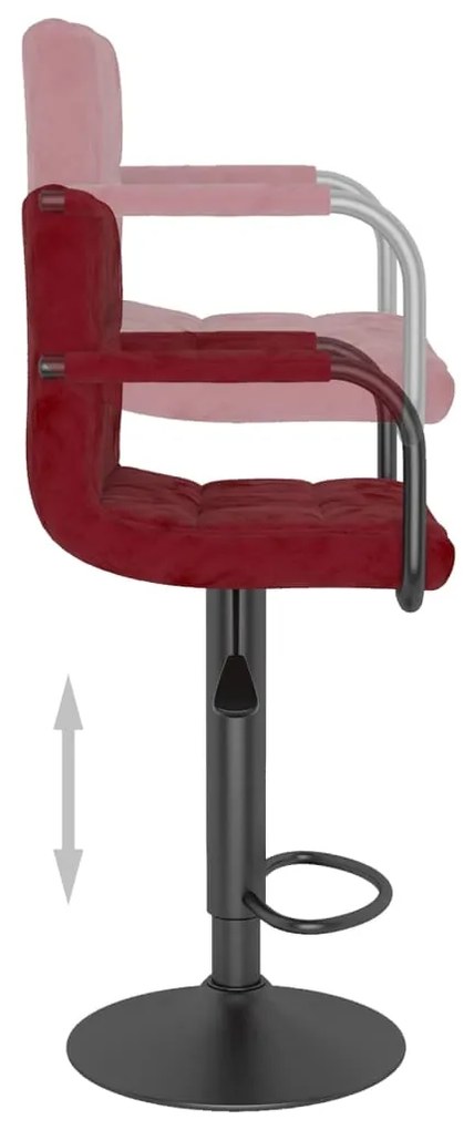 Bancos de bar 2 pcs veludo vermelho tinto
