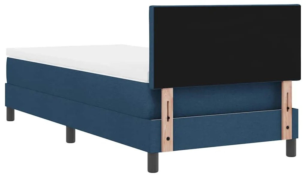 Cama Box Spring com Colchão Azul 100x200 cm Tecido