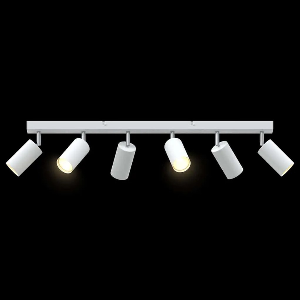 Spotlight de Teto 6 Direções Ajustáveis Branco GU10