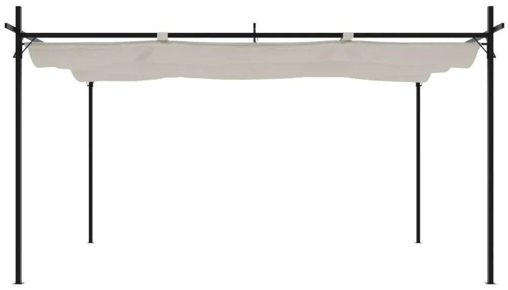 Pérgola com toldo retrátil 395x292x230 cm cor creme