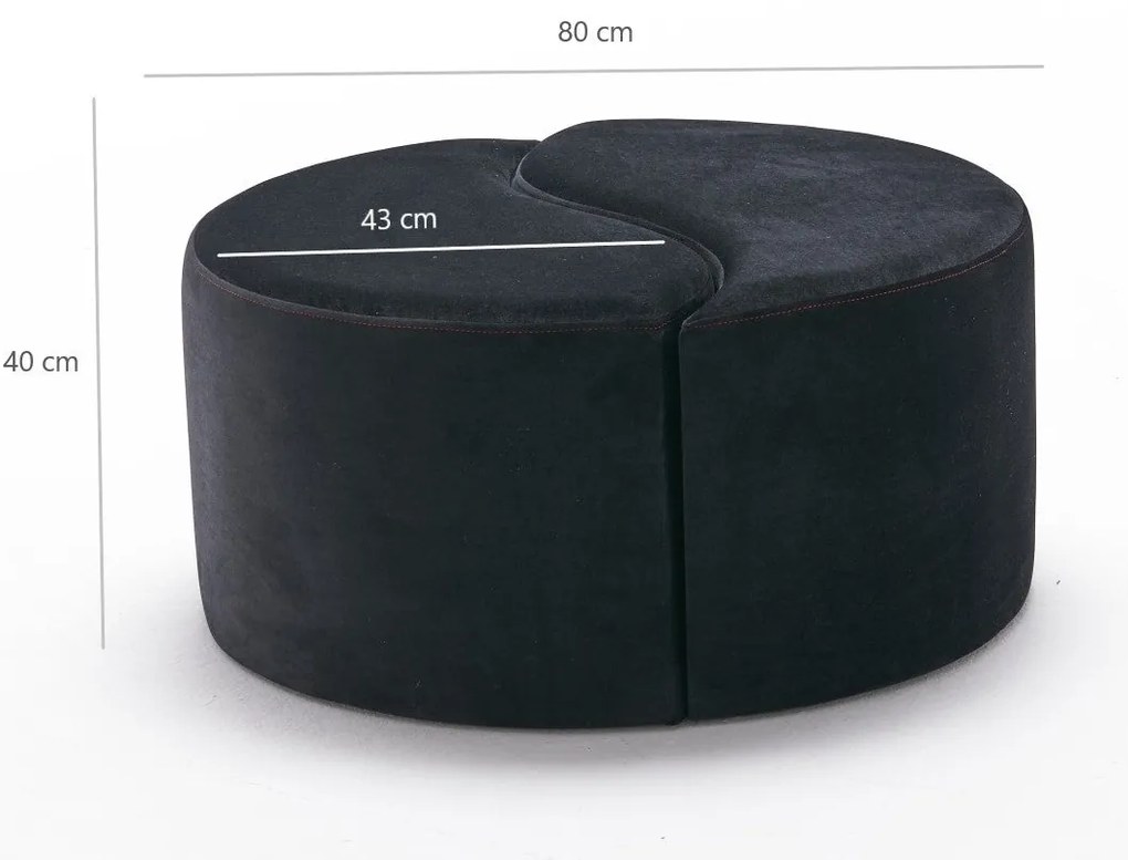 Pouffe Alis Puf – Anthracite/Pink – 80x40x80 cm