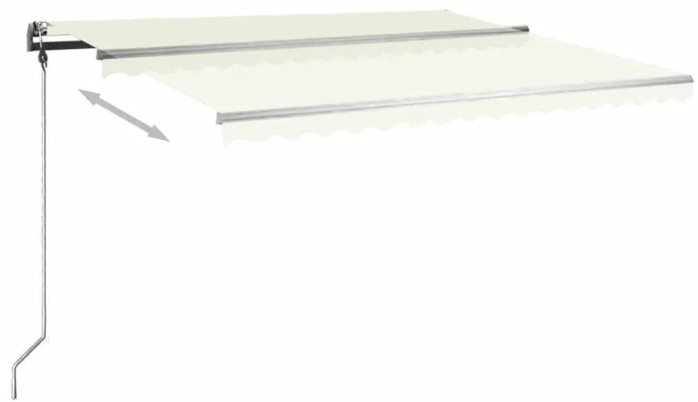 Toldo retrátil manual independente 400x350 cm cor creme