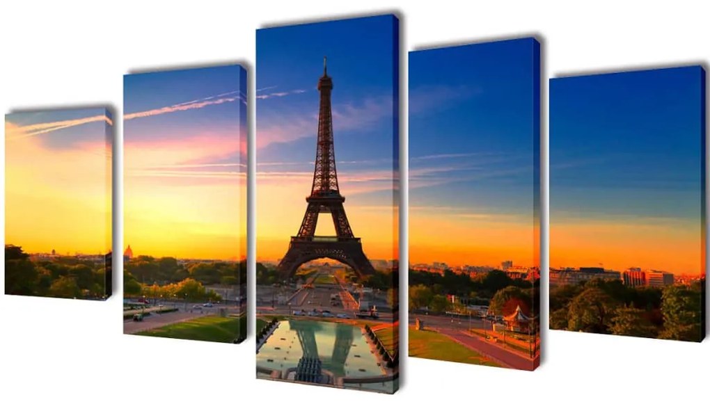 241559 vidaXL Políptico com impressão torre eiffel 200 x 100 cm