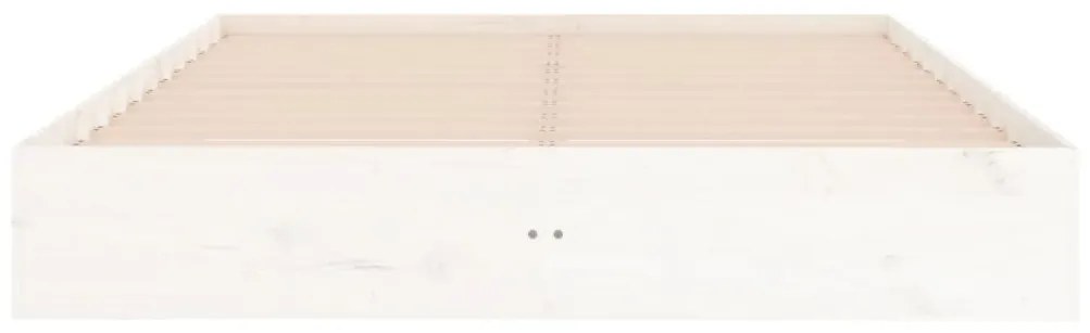 Estrutura de cama 160x200 cm madeira maciça branco