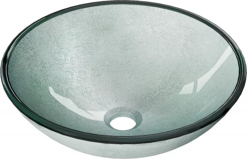 Mexen Mira lavatório de vidro de bancada 42 x 42 cm, prateado - 24124211