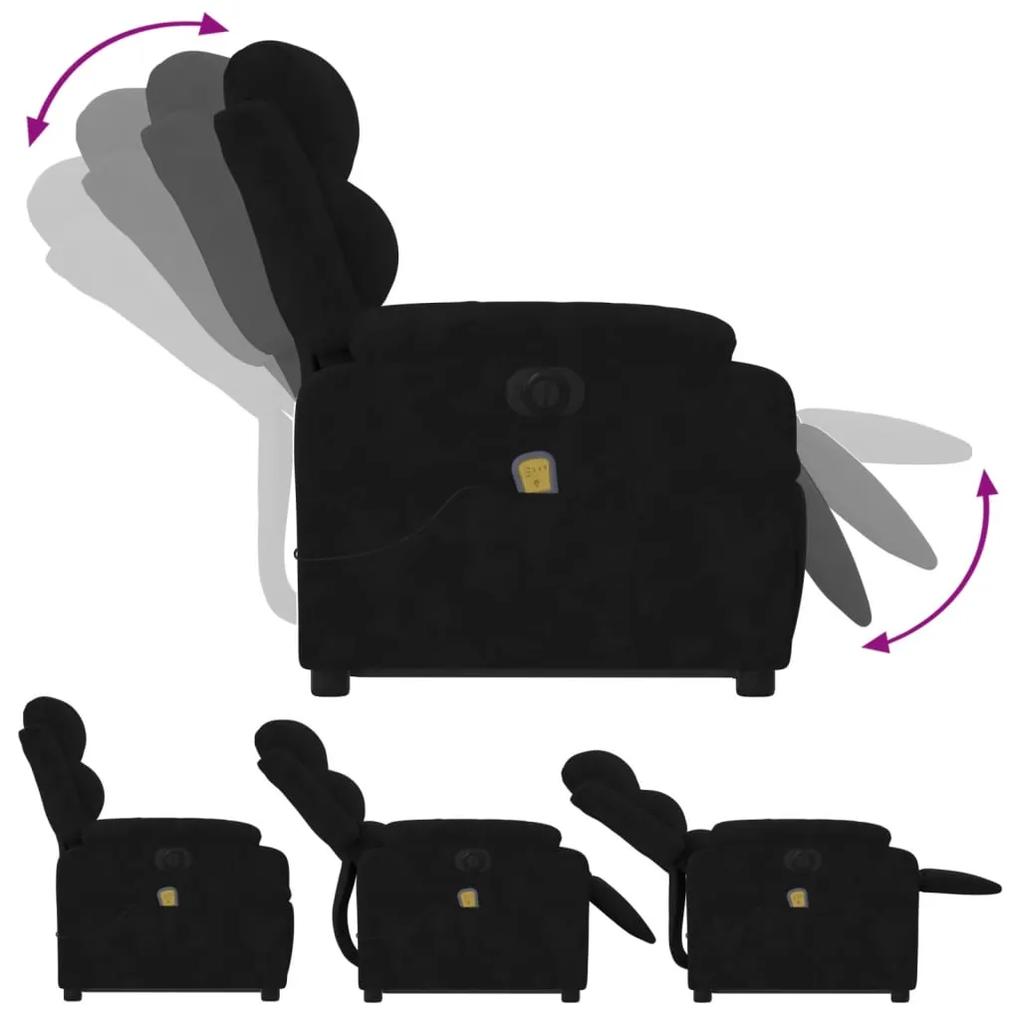 Poltrona massagens reclinável elevatória elétrica veludo preto
