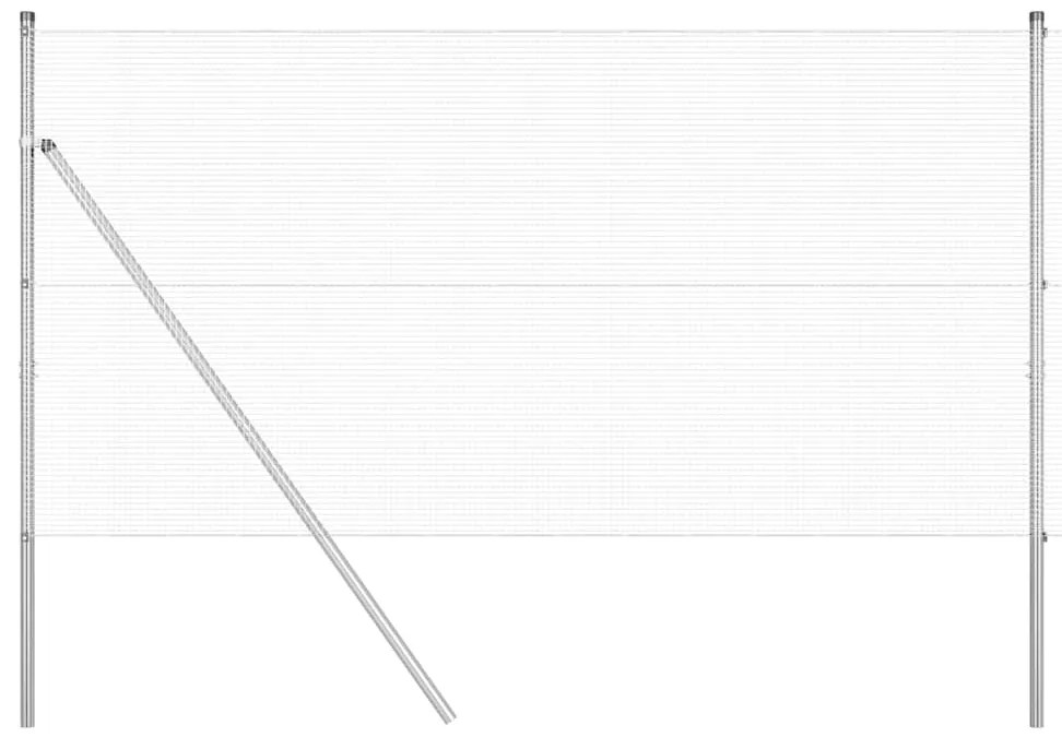 Cerca de Fio Soldado com 7 Postes 1.4x10 m Aço Galvanizado