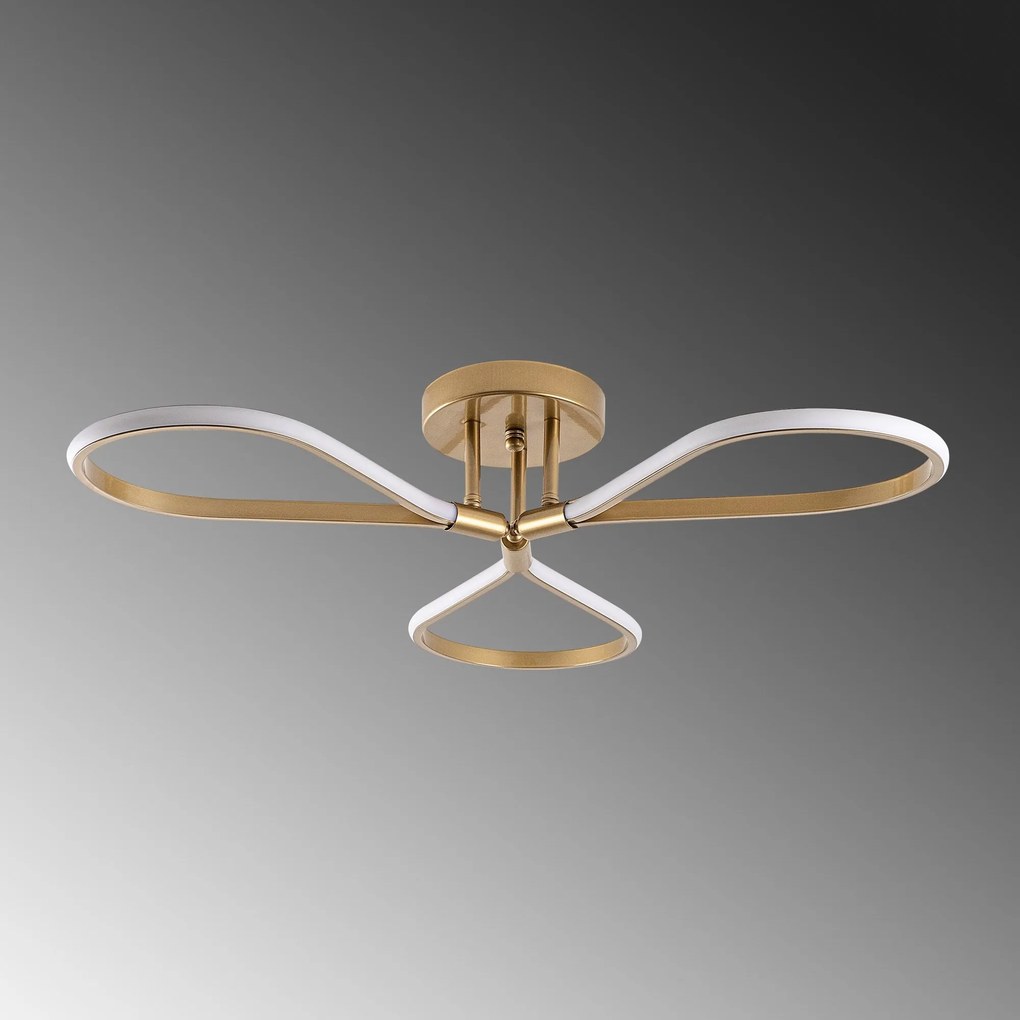 Candeeiro de Teto Damla – Dourado – 68x14x68 cm