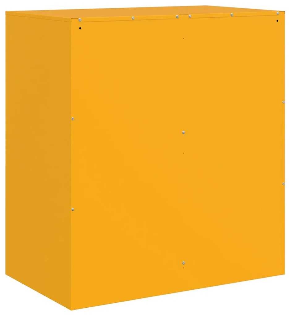 Aparador 67x39x73 cm aço amarelo mostarda