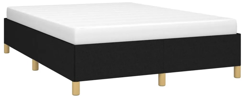 Estrutura de cama sem colchão 140x190 cm tecido preto