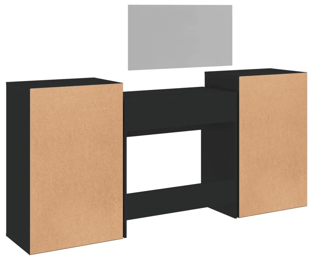 Conjunto de toucador 4 pcs derivados de madeira preto