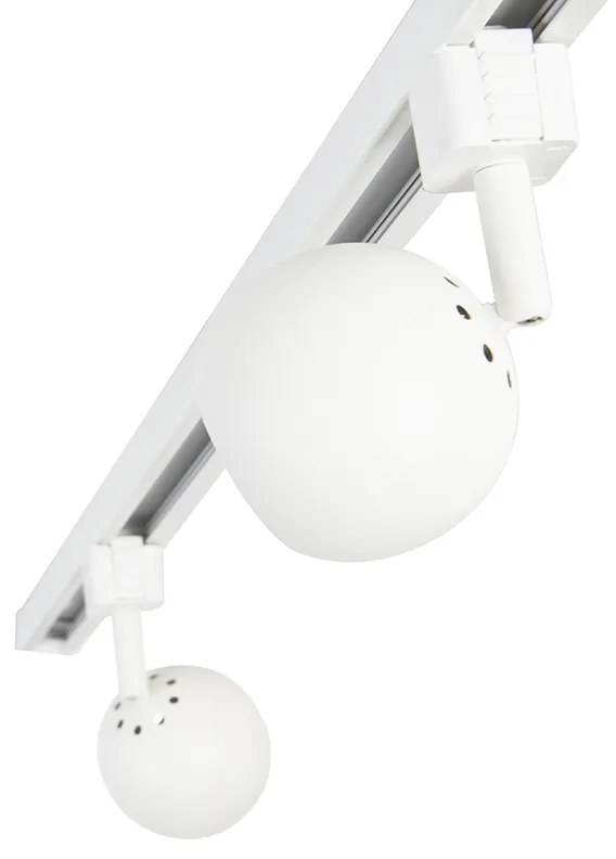 Sistema de iluminação de trilho moderno com 3 focos branco 1-fase - Iconic Gissi