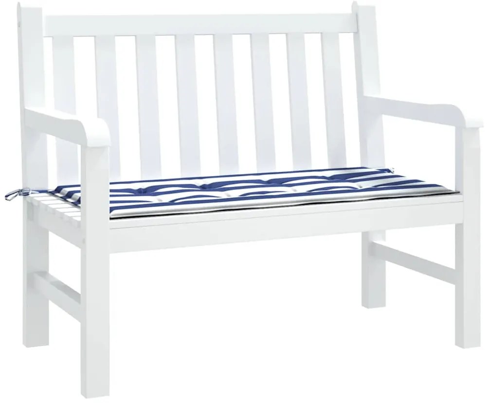 Almofadão p/ banco jardim 100x50x4 cm tecido oxford azul/branco