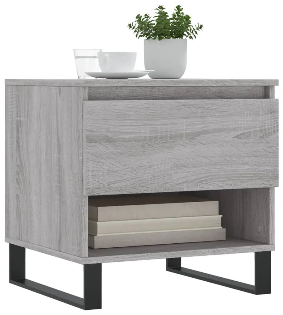 Mesas de centro 2 pcs 50x46x50cm deriv. madeira cinzento sonoma