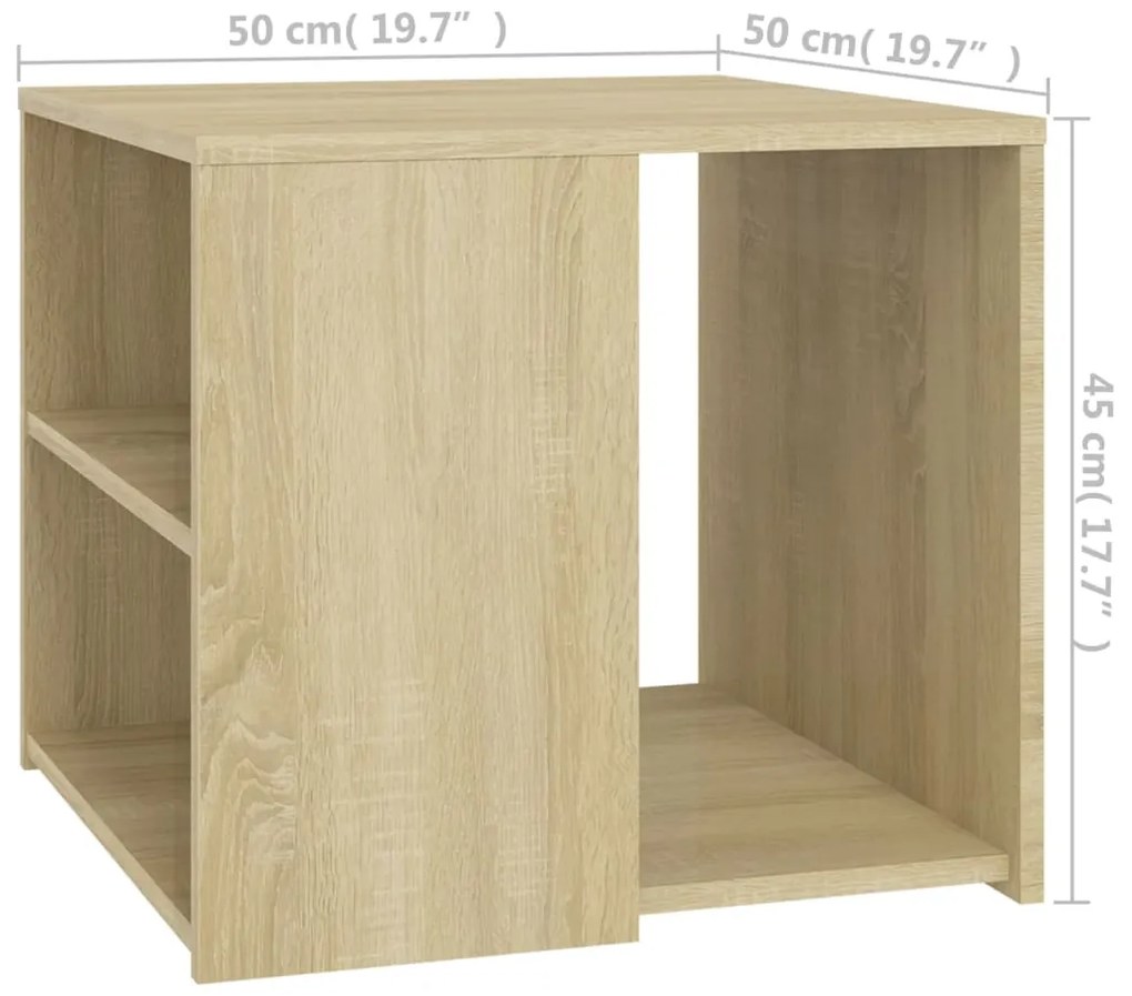 Mesa de apoio 50x50x45 cm derivados de madeira carvalho sonoma