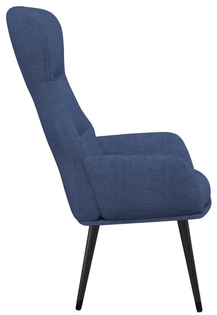Cadeira de descanso com banco tecido azul