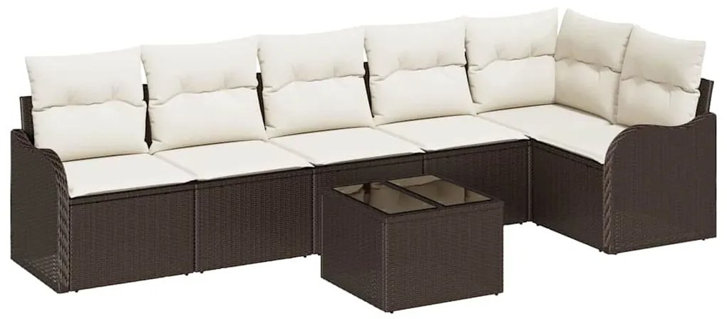Conjunto de Sofá para Jardim com 6 Peças e Almofadas Cinza de Rattan P