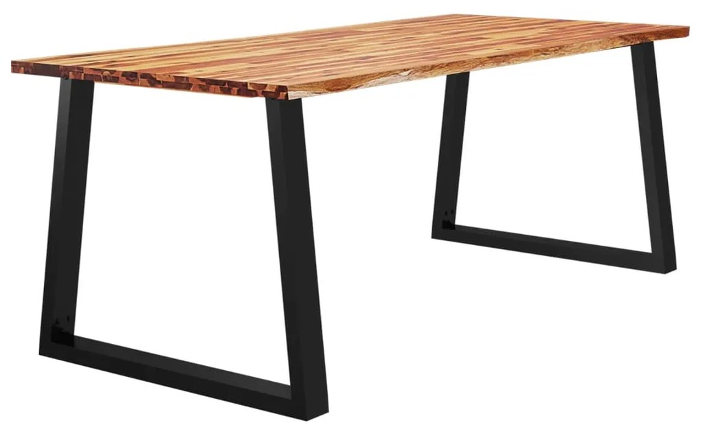 Mesa de jantar c/ bordas vivas 200x90x75 cm acácia maciça