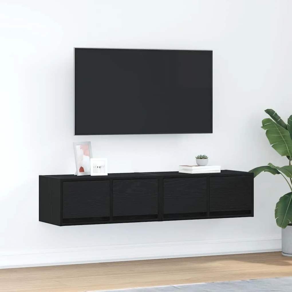 vidaXL Móveis de TV 2pcs 60x31x25,5cm deriv. madeira carvalho preto